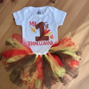 My First Thanksgiving Onsie and Tutu - size 6-9 months